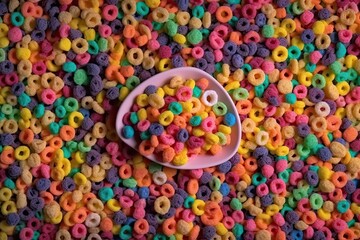 Fototapeta na wymiar Colorful cereal background. Ai generative.