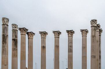 Remains of the Roman temple of Cordoba, Spain