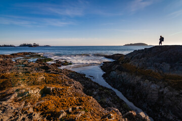 Scenic spot on Pacific Ocean, Canada. Tofino, Vancouver Island, British Columbia State, Alberni - Clayoquot Regional District.