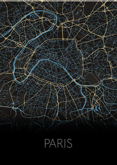Paris, France's capital modern city map design