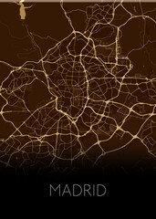 Madrid, Spain's capital modern city map Illustration design