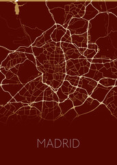 Madrid, Spain's capital modern city map Illustration design