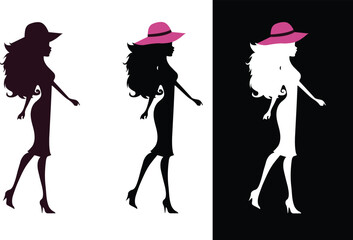Silhouette of a Fashionable Woman