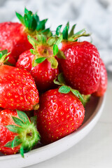 fresh strawberries in a plate