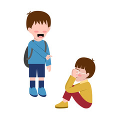 Little Boy Bullying Another Boy