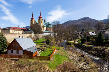 Baroque Basilica of the Visitation Virgin Mary, place of pilgrimage, Hejnice, Czech Republic