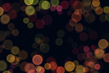 Abstract yellow., red, .orange, green bubbles. Festive soft background with colored circles.