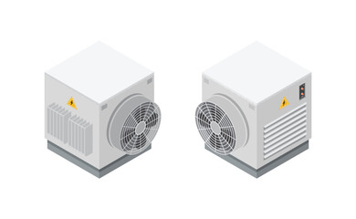 Air conditioning in isometric style on white background. illustrator vector.