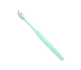 Toothbrush with paste isolated on white background