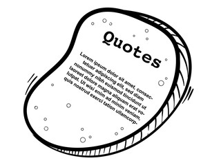 Hand Drawn Bubble Quote Template with Doodle Element Style