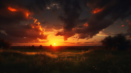 Fototapeta na wymiar the sunset sky