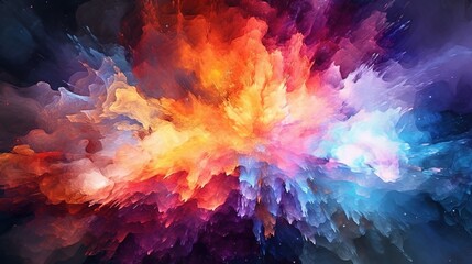 Explosions of colors on a picture, many colors. Generative AI