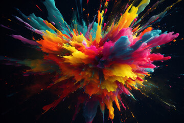 Explosion of colour background generative AI