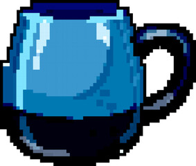 Obraz premium empty cup ceramic game pixel art retro vector. bit empty cup ceramic. old vintage illustration