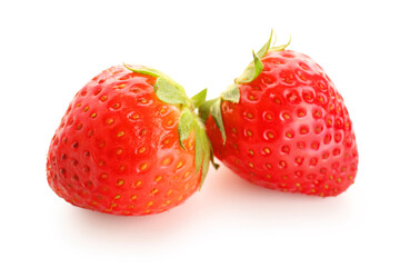 Fresh strawberries on white background