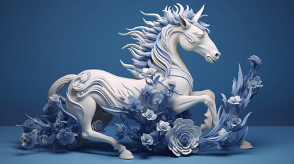 Obraz na płótnie Canvas 3d render illustration of a unicorn