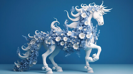 3d render illustration of a unicorn