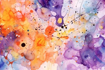 creative chaos - scattered watercolour style splatter pattern, colorful abstract painting, generative ai