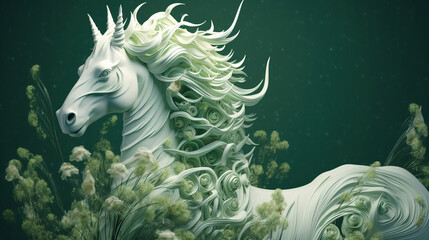 Obraz na płótnie Canvas 3d render illustration of a unicorn