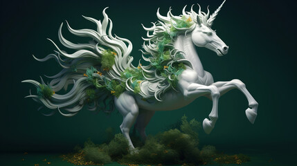 3d render illustration of a unicorn