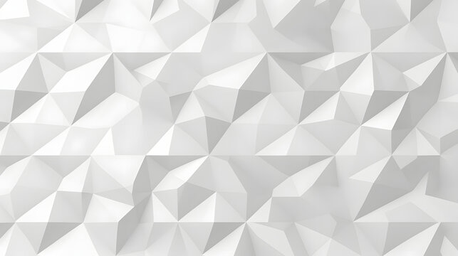 Seamless elegant subtle white embossed porcelain background texture transparent overlay. Abstract minimalist geometric triangle lowpoly mosaic pattern. Displacement, bump or height map © Prasanth