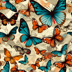 Plakat Seamless Butterflies