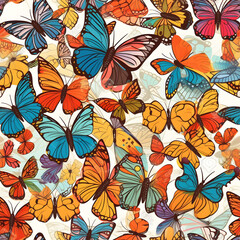 Naklejka na ściany i meble Seamless Butterflies