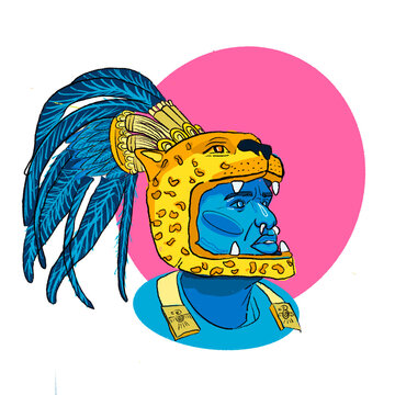 Jaguar mexicano, azteca guerrero mexicano