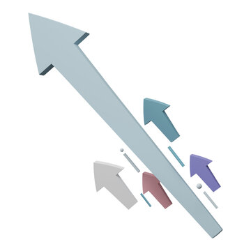 3D Business chart arrow economy financial isolated on transparent background. Success investment strategy concept. © 3D Icon
