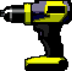 electric drill game pixel art retro vector. bit electric drill. old vintage illustration