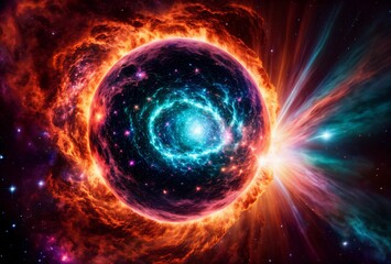 Obraz premium Universe explosion Supernova, Generative AI