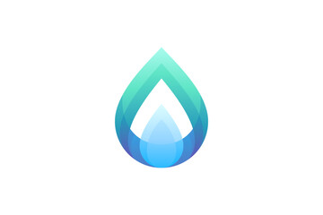 natural water drop simple logo design