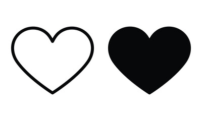 Love icon with outline and glyph style.