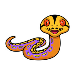 Fototapeta premium Cute purple albino tiger reticulated python cartoon