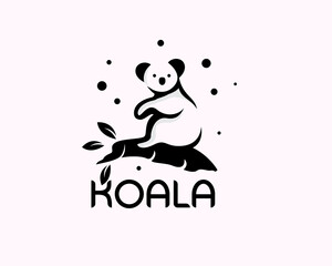 silhouette koala patch at tree logo icon symbol design template illustration inspiration © ShiipArts