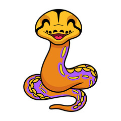 Cute purple albino tiger reticulated python cartoon