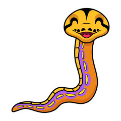 Cute purple albino tiger reticulated python cartoon