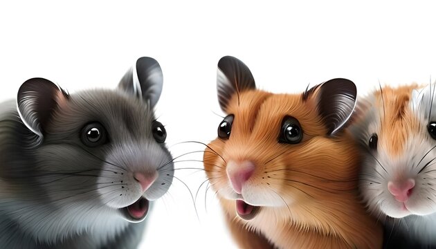 Charming hamster mouses in love, animal Love in white background.  Generative AI