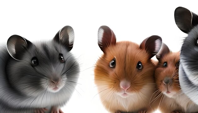 Charming hamster mouses in love, animal Love in white background.  Generative AI