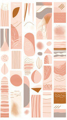 abstract minimal vector boho shapes and lines