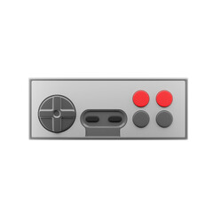Retro gamepad in gray color isolated.