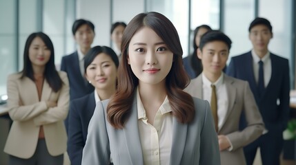 Fototapeta premium オフィスにいる女性経営者・ビジネスウーマン（Generative AI） 