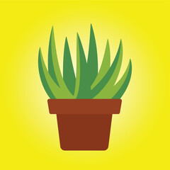 plant in a pot vector and illustration