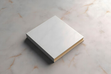white blank book with cover on plain light background, mockup for book cover design, generative ai