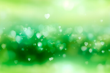 Obraz premium spring bokeh background, heart bokeh, copy space , Generative AI, Generative, AI