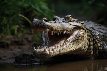 a crocodile opening its mouth