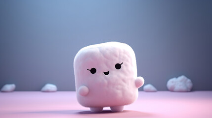 3D cute creatures marshmallow