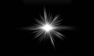 Lens flare glowing spark light effect. Laser beams, horizontal light rays. Beautiful light flares.