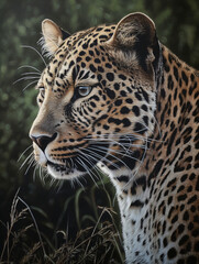 Obraz premium A face leopard in the wild Generative Ai