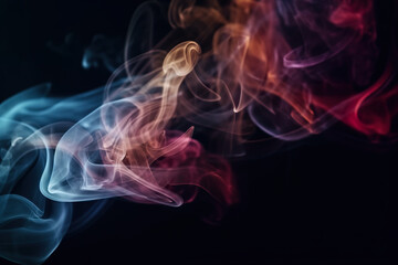 A close up of smoke on a black background. Generative AI.